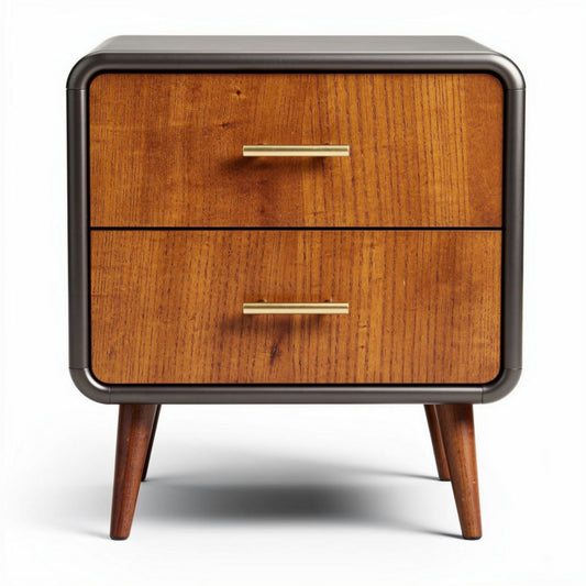 Comodino in legno con due cassetti per camera da letto – 45 x 40 x 50 cm