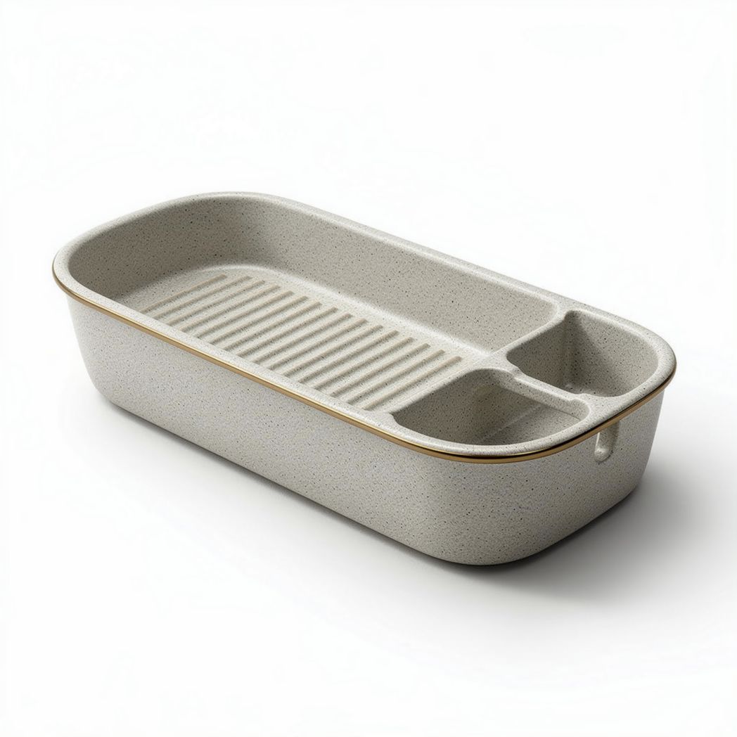 Vassoio organizer in ceramica per cucina e tavola – 30 x 20 x 5 cm