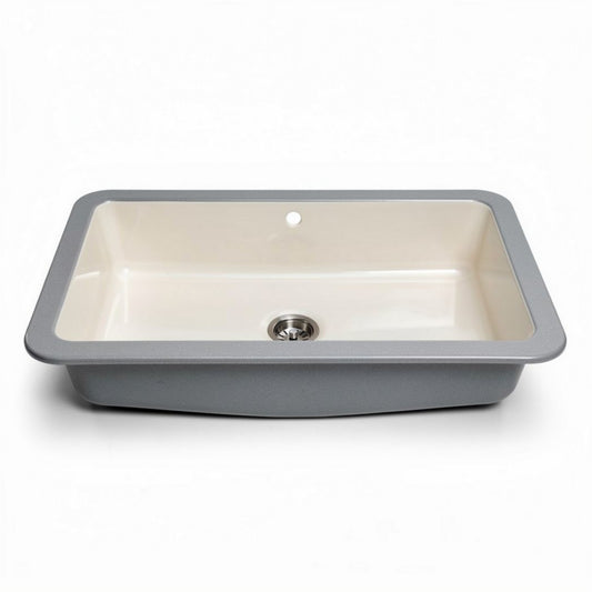 Lavello da cucina in ceramica per installazione sotto-top – 78 x 50 x 20 cm