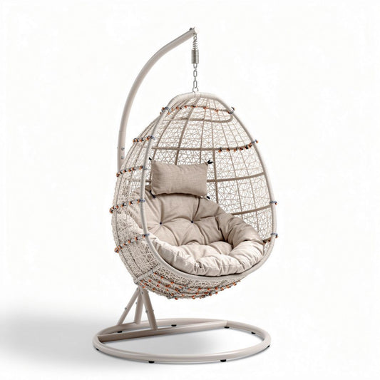 Poltrona a sospensione in rattan per interni ed esterni – 100 x 80 x 140 cm