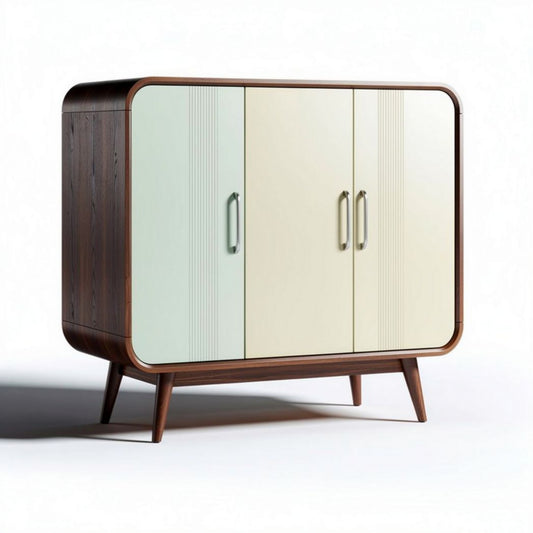 Mobile contenitore in legno con porte colorate per soggiorno – 80 x 40 x 70 cm